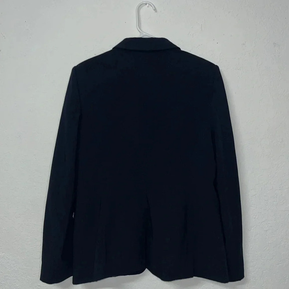 Imperfect Calvin Klein blazer size 10 navy blue blazer built in shoulder pads - Picture 2 of 8